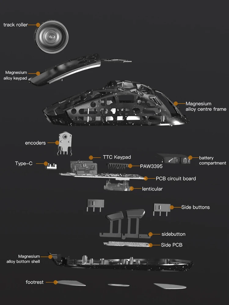 Darmoshark-M2マグネシウム合金のゲーミングマウス,ワイヤレス