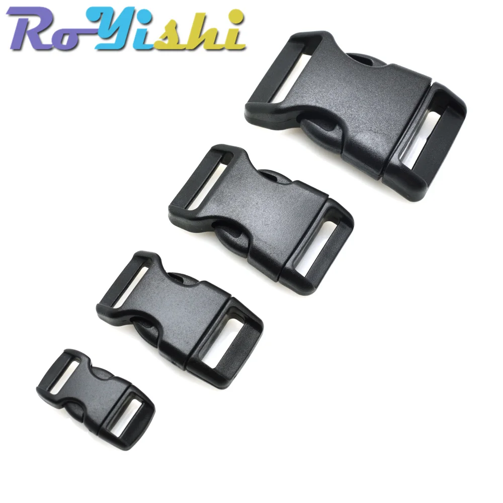 Plastic Side Release Buckle 10 Pcs/Pack Curved 550 Paracord Bracelet Dog Collar Backpack Strap Webbing 10mm 15mm 20mm 25mm