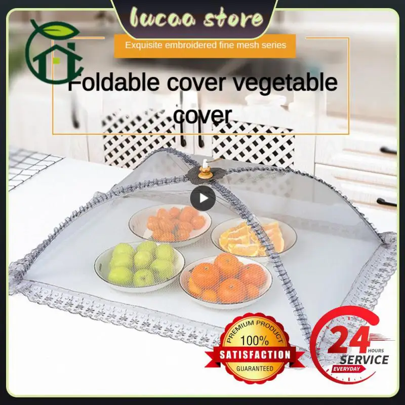 Spot Foldable Cover Vegetable Cover Breathable Insect-proof And Fly-proof Lace Table Rice Mesh Vegetable