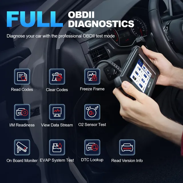 MUCAR CS6 Automotive Scanner Car Diagnostic Tool ABS SRS TCM ECM TPMS 6 System Code Read Oil Brake 7 Reset Lifetime Free Update 4