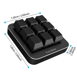 Enhanced Mechanical One - Hand Keyboard with Programmable Macro Keys for Design, Editing, and Gaming (9 keys)