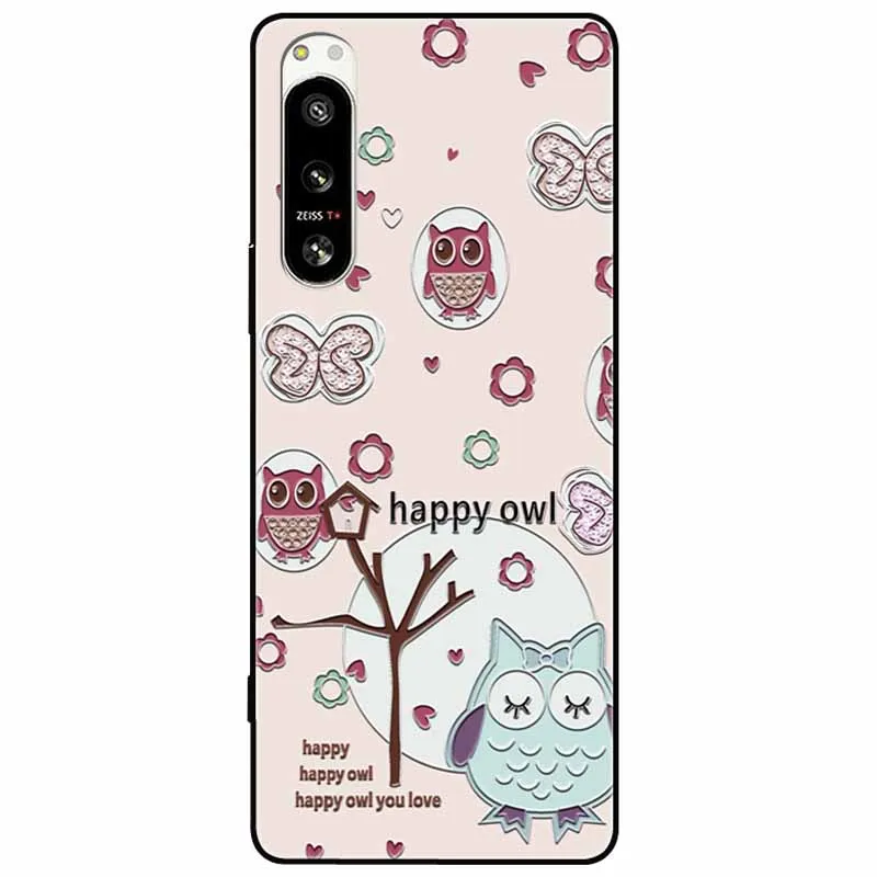 Cute 3D Embossed Relief Soft Silicone Back Cover with Cartoon Design