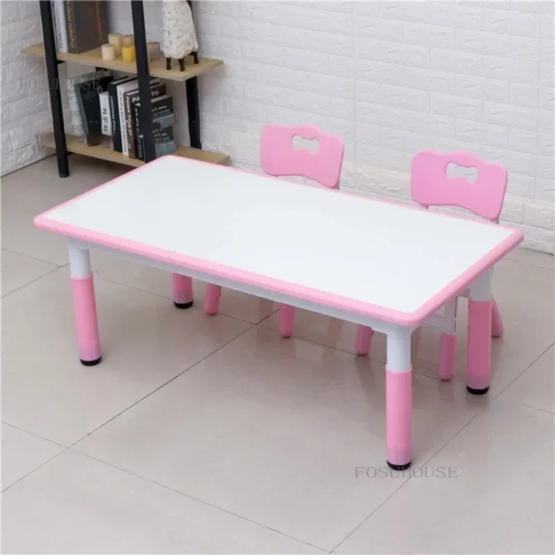 Kindergarten Table and Chair Set Can Lift Kid's Learning Desk School Writing Desk Painting Graffiti Early Education Tables b