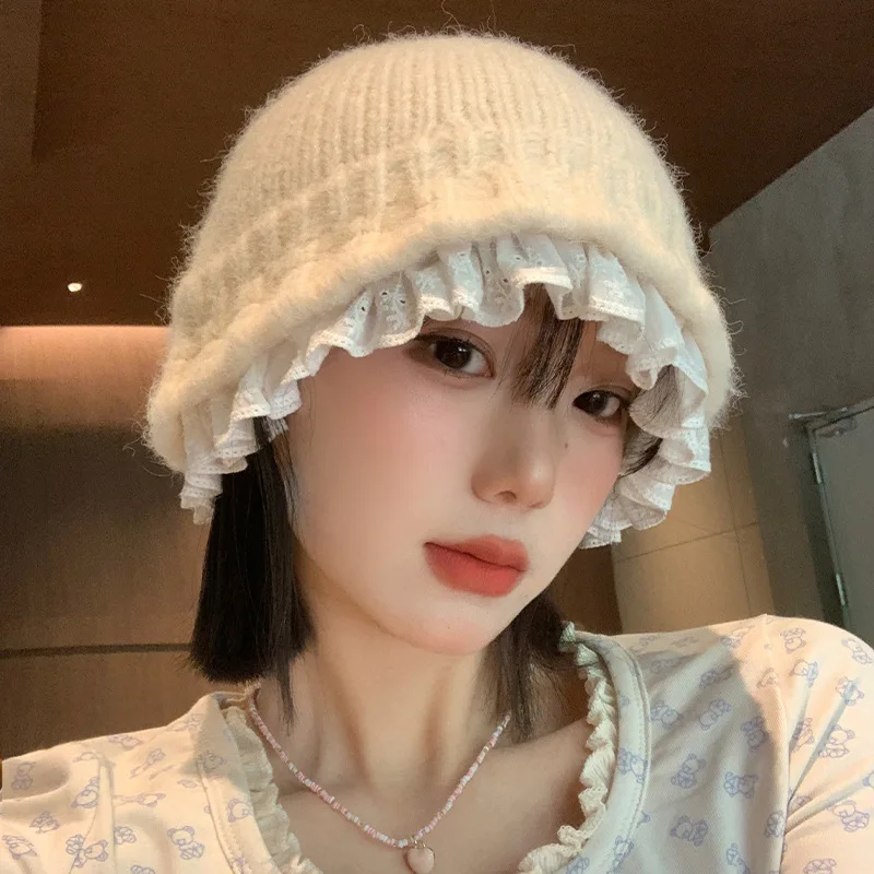 New Knitting Bucket Hat Women Autumn Winter Cold Proof Thicken Fisherman Hats Casual Warm Beanies Panama Caps for Women Hats