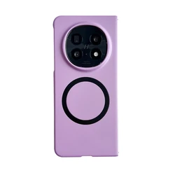 Magnetic Skin Feel Matte Folding Case with Wireless Charging Support for OPPO Find N5 (Purple)