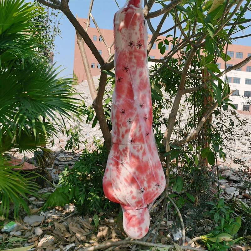 

Halloween Outdoor Decorative Scary Inflatable Fake Corpse Hallowmas Creepy Haunted House Props Hanging Corpse in Bag