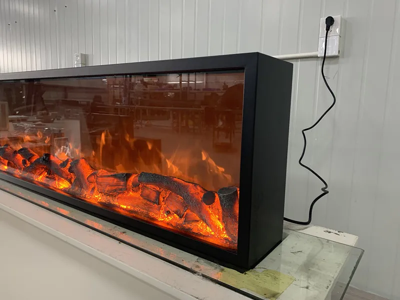 Description Picture 4 of itemNew Stock  Remote Control Luxury Embedded Modern 3D LED Lights Built-in Decor Flame Electric Fireplace