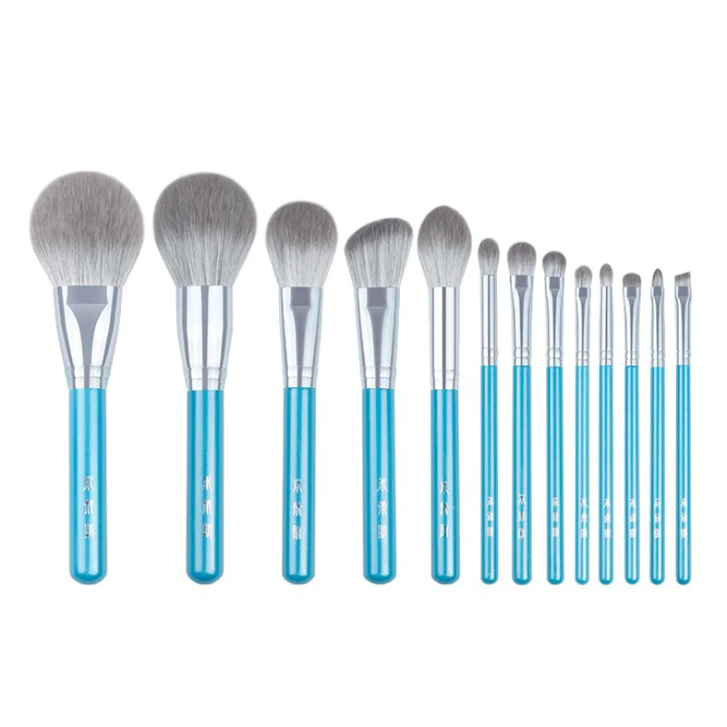 13 Pz/Set Set Di Pennelli Per Trucco Blu Soft Powder Sculpting Foundation Eye Shadow Concealer Detail Kit Di Pennelli Per Trucco Per Sopracciglia
