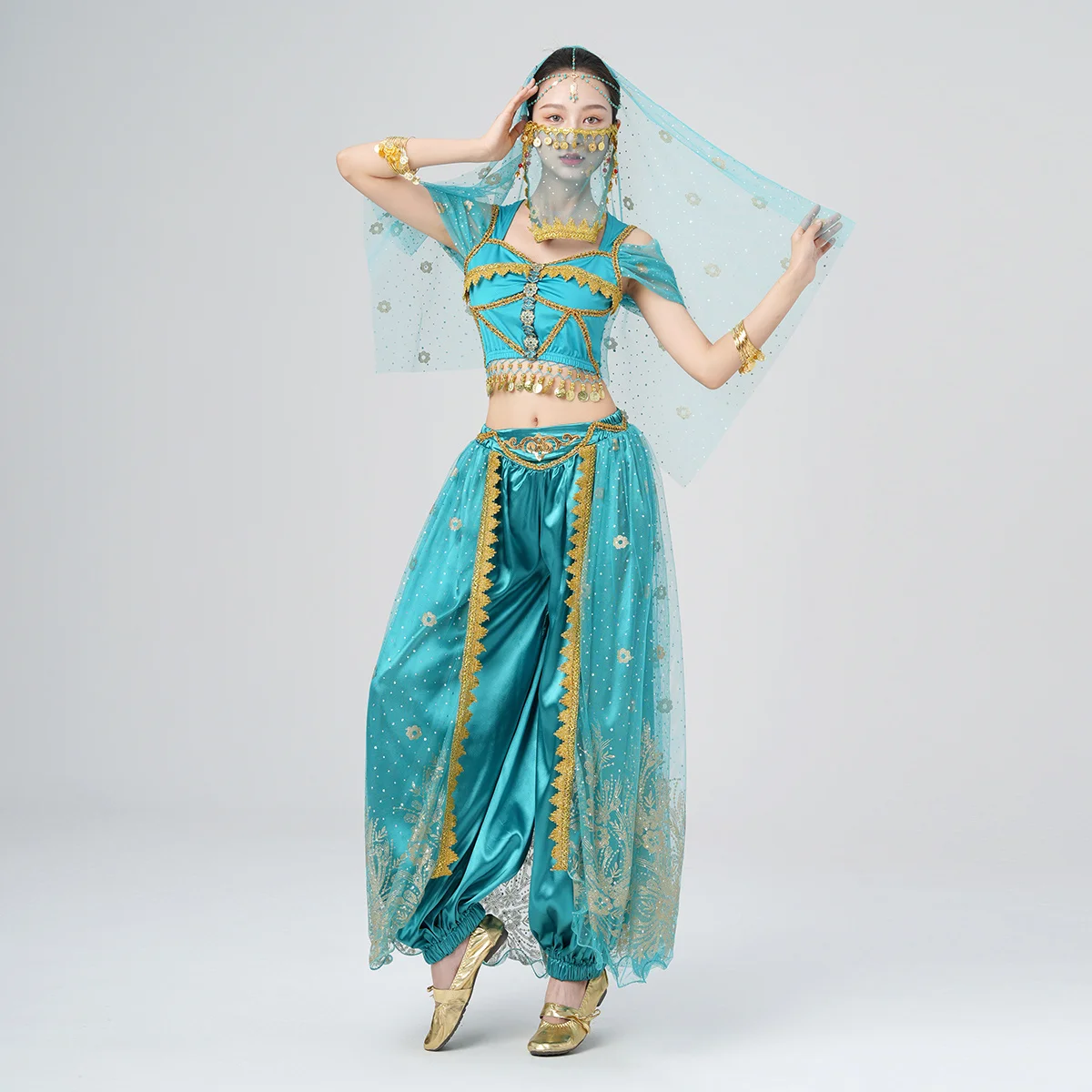 

Festival Arabian Princess Costumes Indian Dance Embroidery Bollywood Costume Party Cosplay Princess Fancy Lady Outfit