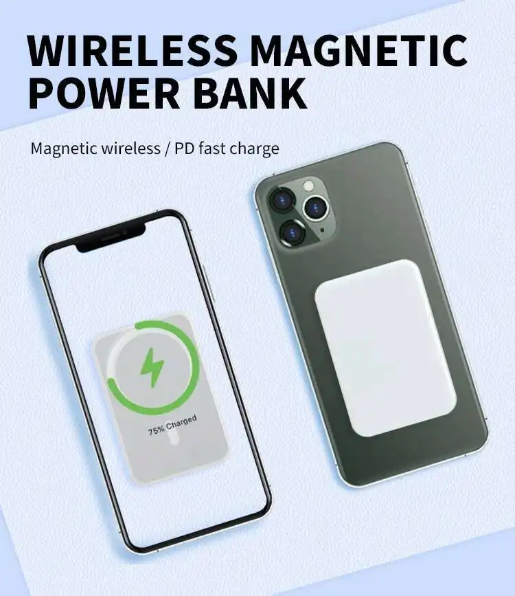 For Magsafe Power Bank ,Magnetic Wireless Powerbank Portable External Auxiliary Battery For Iphone 12/13/14/15 Pro Mini Plus Max 5