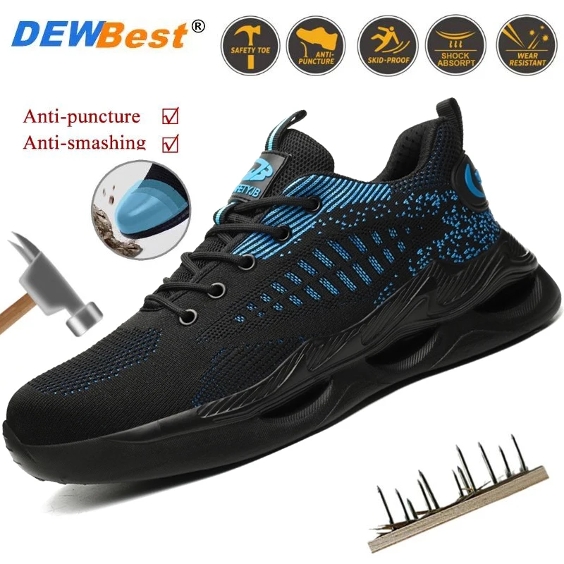 

Steel toe anti-smash anti-puncture anti-slip wear-resistant shoes four seasons breathable lightweight comfortable safety shoes