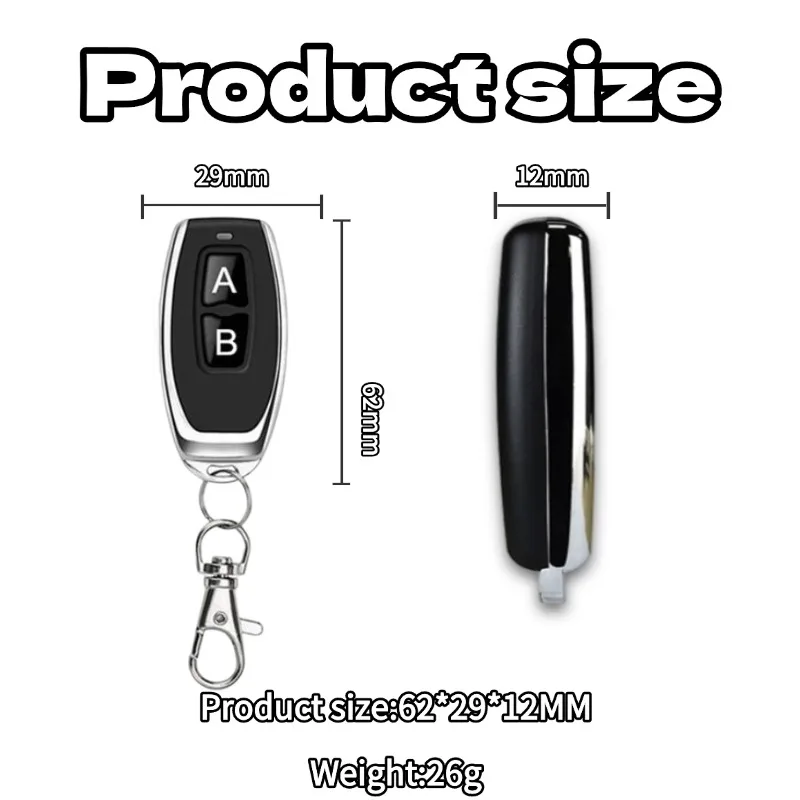 범용 리모컨 433mhz RF 무선 스위치 DC12V 24V 30A 릴레이 (차고 문, 워터 펌프 모터, LED/전기 기기용)