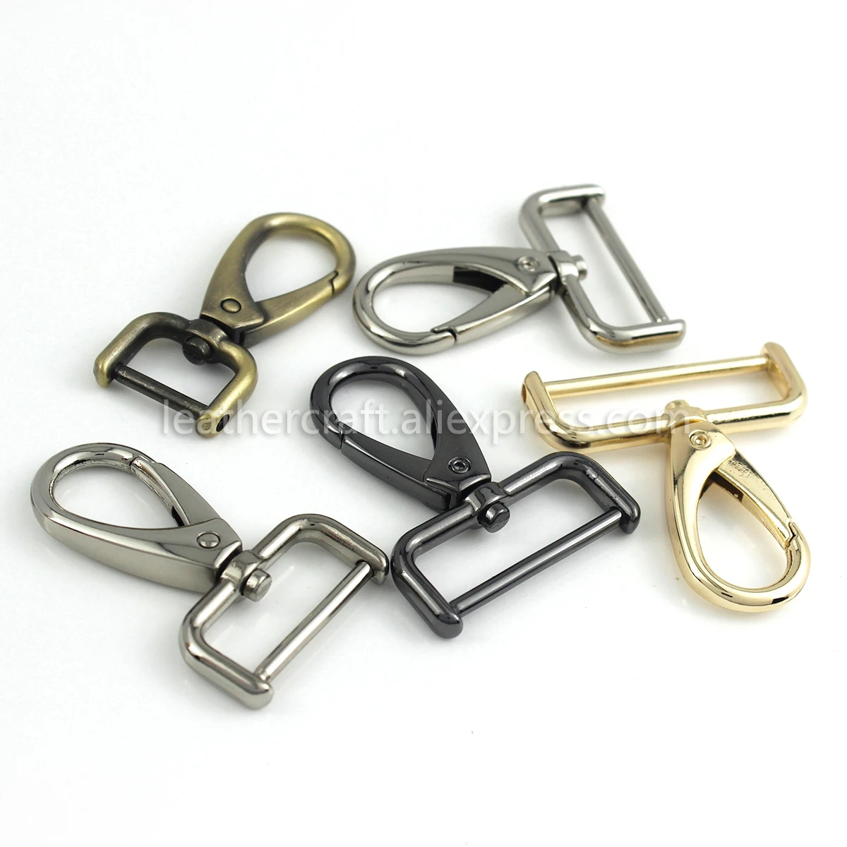 Metal Detachable Snap Hook Trigger Clips Buckles Leather Strap Belt Keychain Webbing Pet Leash Hooks 5 Sizes 1pcs