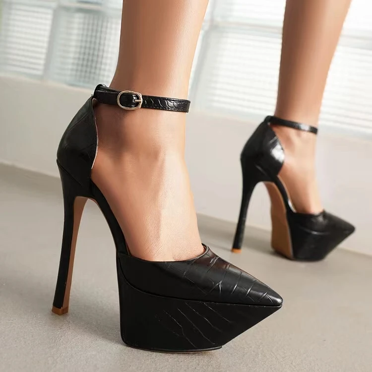 

Fashion Sexy Wrap Toe Sandals Women Pointed High Heels Handmade Waterproof Platform Fine Heel Party Dress Luxury Designer Shoes
