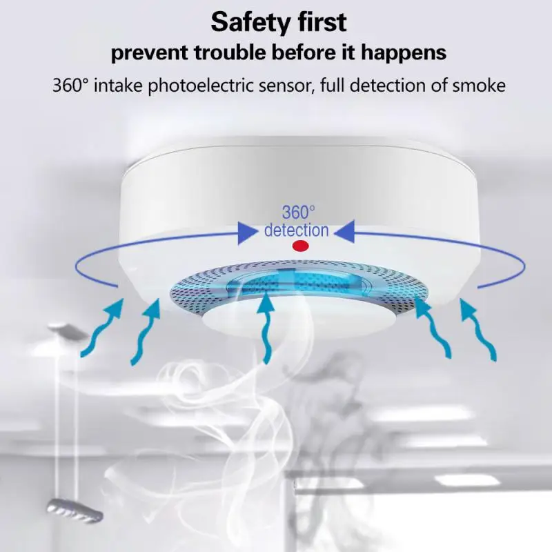 Tuya Smart WiFi Smoke Detector Smoke Sensor High Sensitivity Wireless Fire Smoke Alarm Sensor Detector Home Security