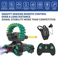 2.4g Radio Remote Control Tank Four-wheel Drive Tracked Soft Bullet Shooting Toy Control Car Tank Control Gesture Multiplayer 2