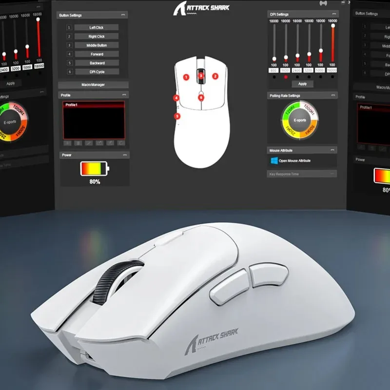 Attack Shark R1 PAW331 Wireless Bluetooth Gaming Mouse 18K DPI 59g Light weight for PC Laptop Gamer