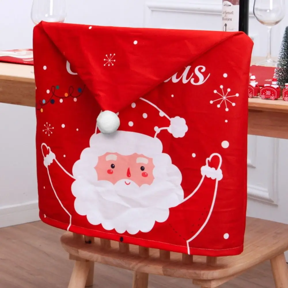 Simple Snowman Christmas Chair Cover Elk Soft Xmas Dinner Chair Seat Cover Removable Pink Festival Table Decor New Year Supplies