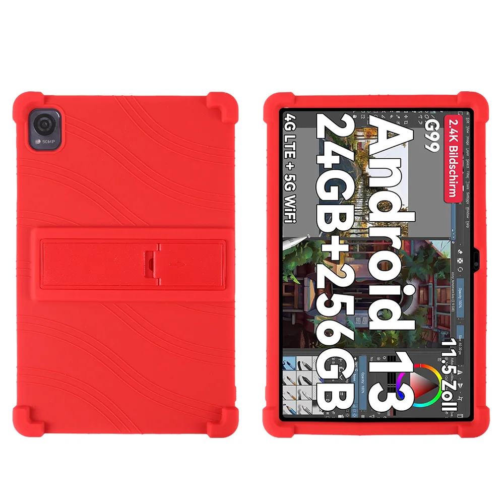 Soft Silicone Shockproof Protective Tablet Case with Adjustable Stand - Kids Safe Cover