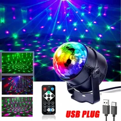 Vibrant Rotating LED Disco Light with Remote & Sound Control (USB plug with remote)