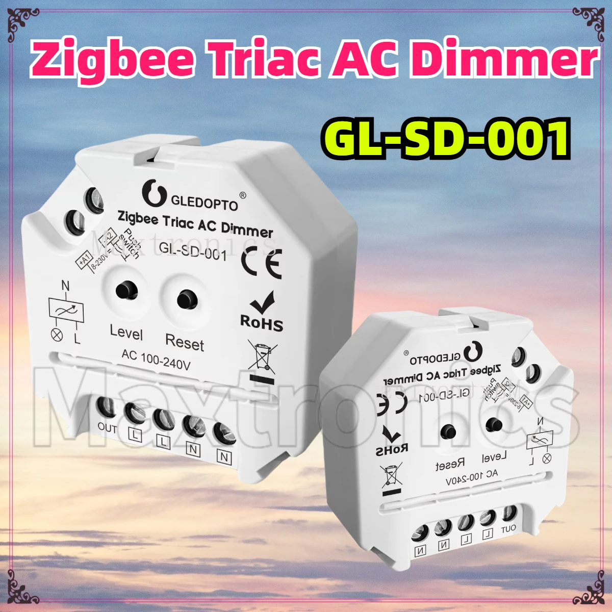 Zigbee 3.0 Triac AC Dimmer GL-SD-001 มินิสมาร์ท Dimmer 220V หรี่แสงได้ Push Switch โมดูล 2.4G RF รีโมทคอนโทรล 1