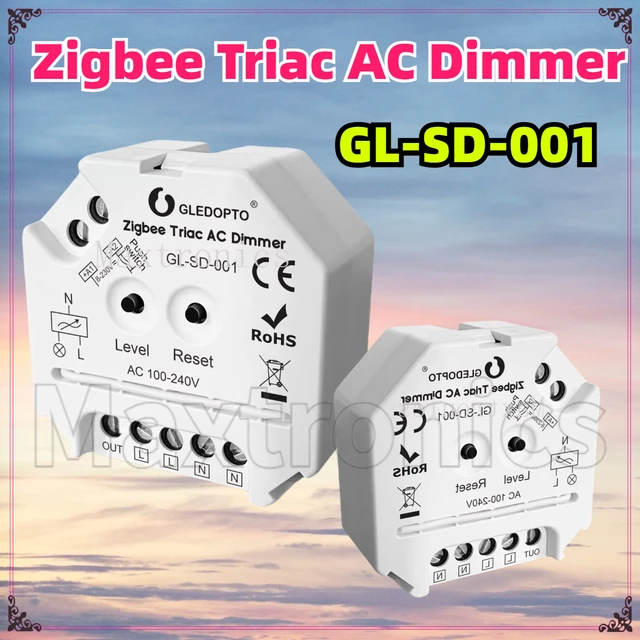 Zigbee 3.0 Triac AC Dimmer GL-SD-001 มินิสมาร์ท Dimmer 220V หรี่แสงได้ Push Switch โมดูล 2.4G RF รีโมทคอนโทรล 1