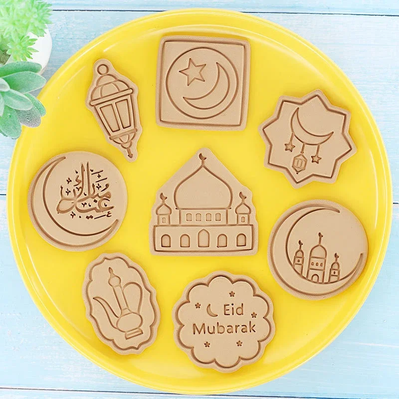 Cookie Cutter Baking Mold Cookie Mould Cookie Maker Press Kit 6/8pcs Cookie Cutter Eid Mubarak Biscuit Mold DIY Baking Tool Islamic Muslim Party Decoration Supplie Baking Kitchen Accessories
