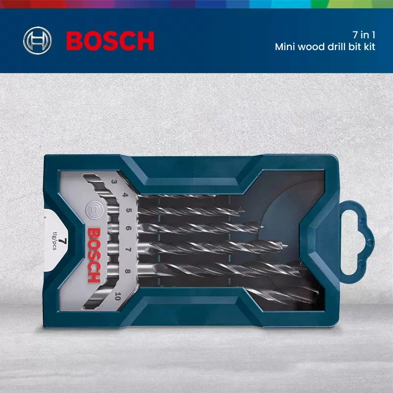Bosch 7 in 1 Bits 7Pcs Woodwork Mini Drill Bits Set Professional Accessory 3-10mm Suitable For Softwood Hardwood