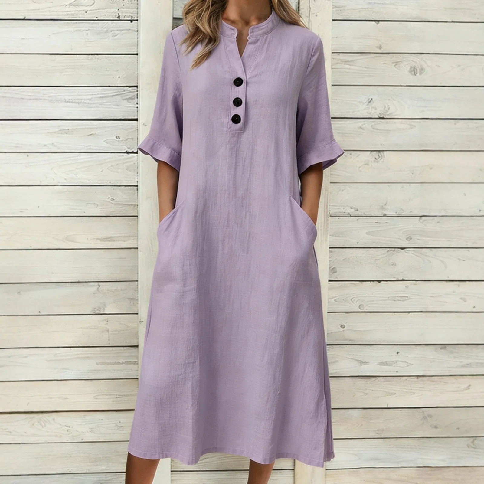 Airy Fit Linen Midi