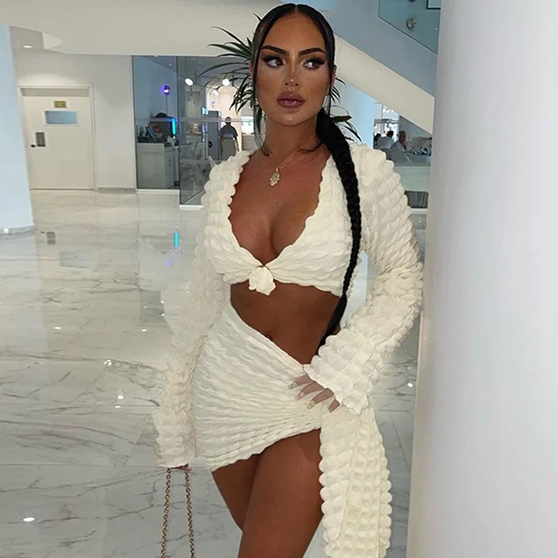

Crop Top Hooded Two Piece Set Y2k Women Solid Long Sleeve Autumn Winter Sweatshirts Suit Casual Baggy Streetwear Jackets Coats
