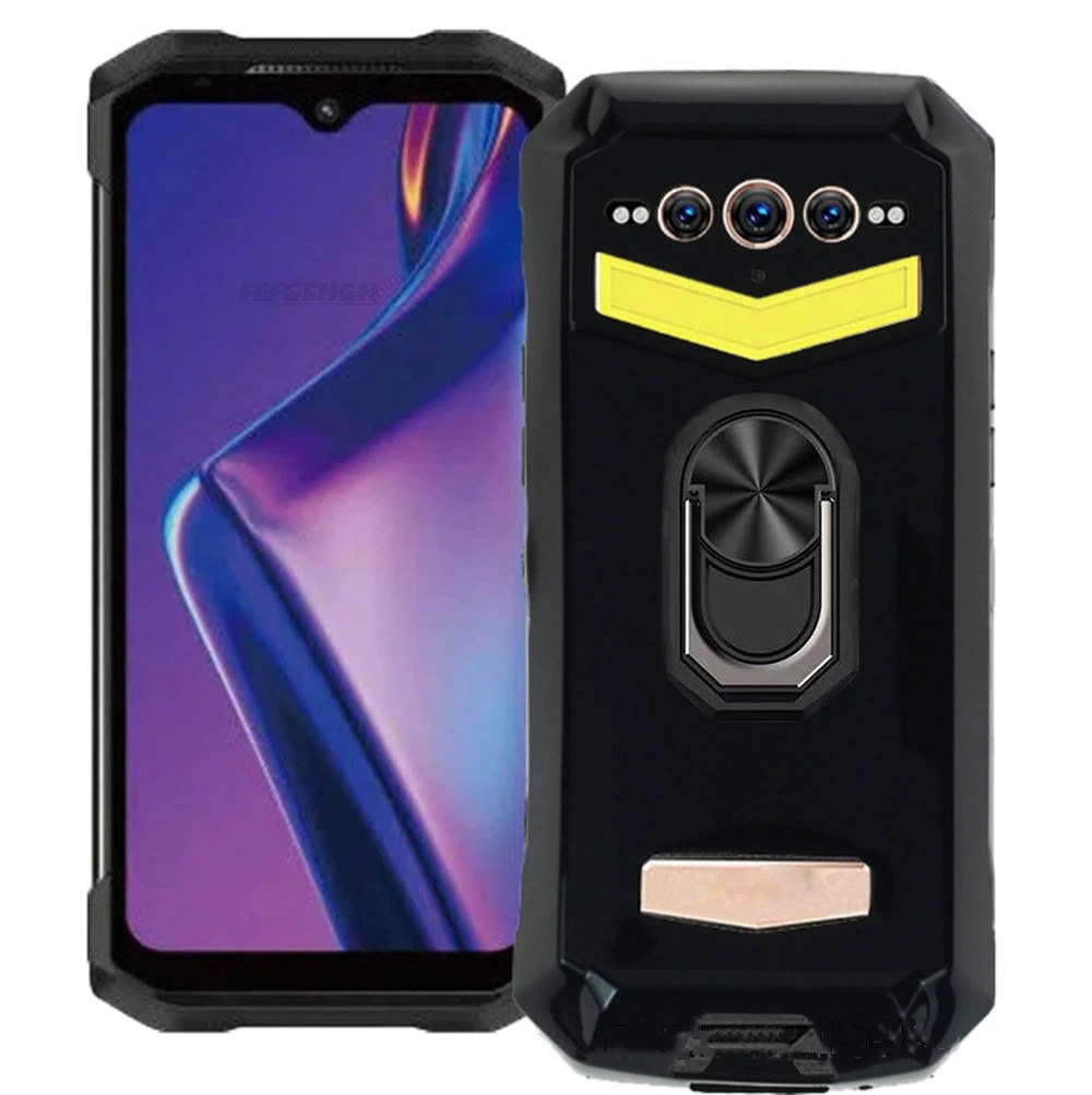 Durable Silicone Phone Case with Back Finger Ring & Stand