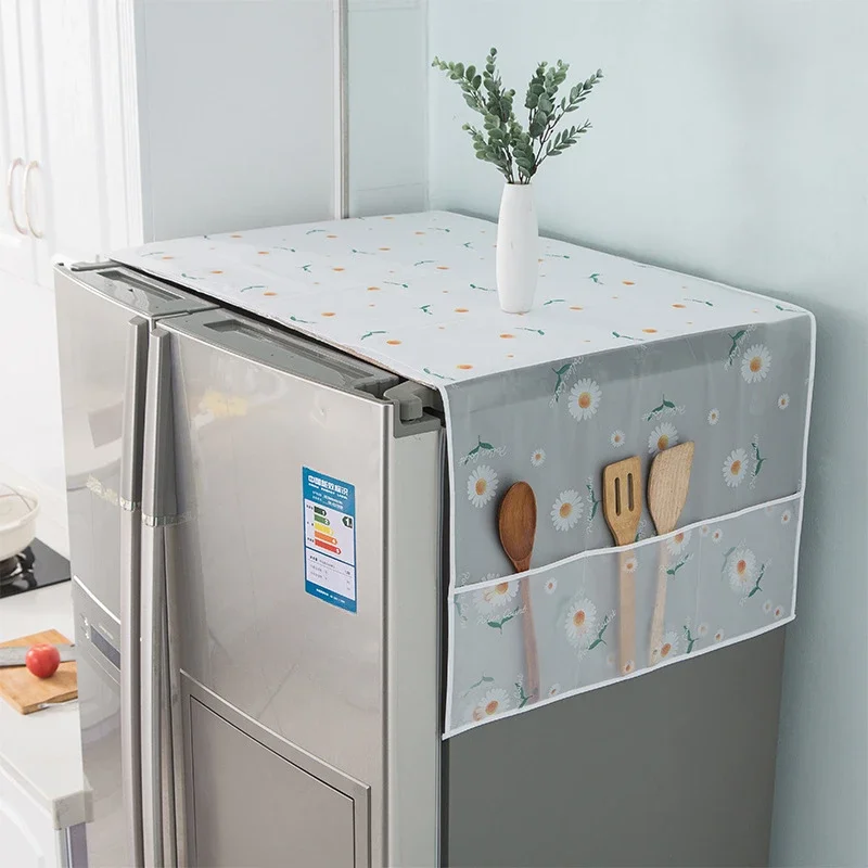 Dust Cover 1pc Refrigerator Dust Proof Cover Cloth Stylish Hanging Bag Refrigerator Pocket Household Storage Organization Bag