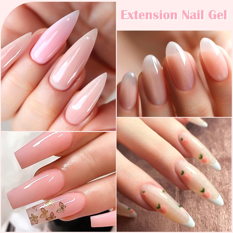 MEET ACROSS 20ml Pink Clear Nude Extension Gel Nail Polish Nail Supplies Semi Permanent UV Gel LED Hard Gel Nail Art Varnish S7784c1c5d3294fcaba989326e75f37d9U