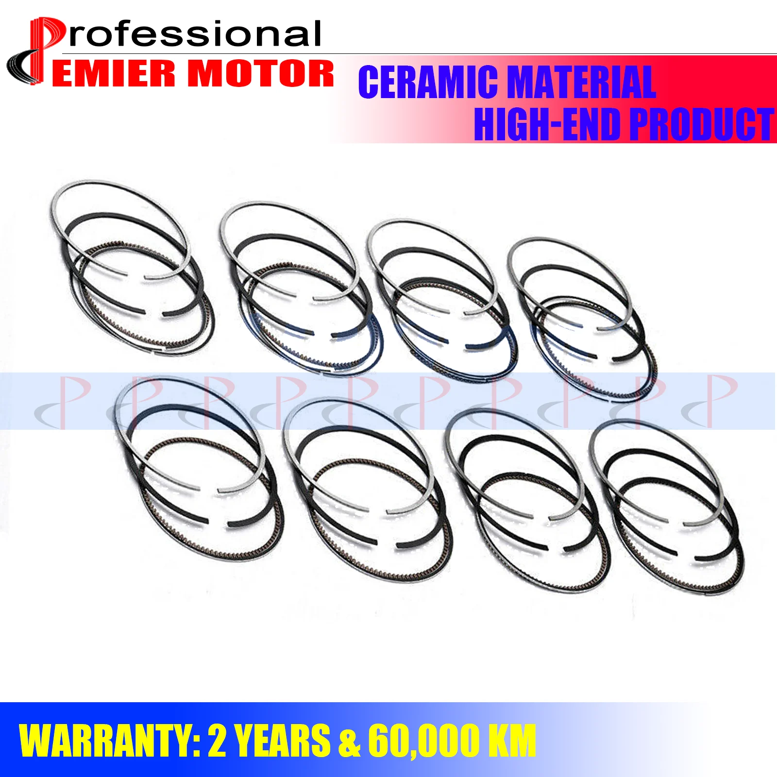 Demier 8 x Piston Rings Repair Kit For BMW 550i 750i X5 4.8 N62B48 E60