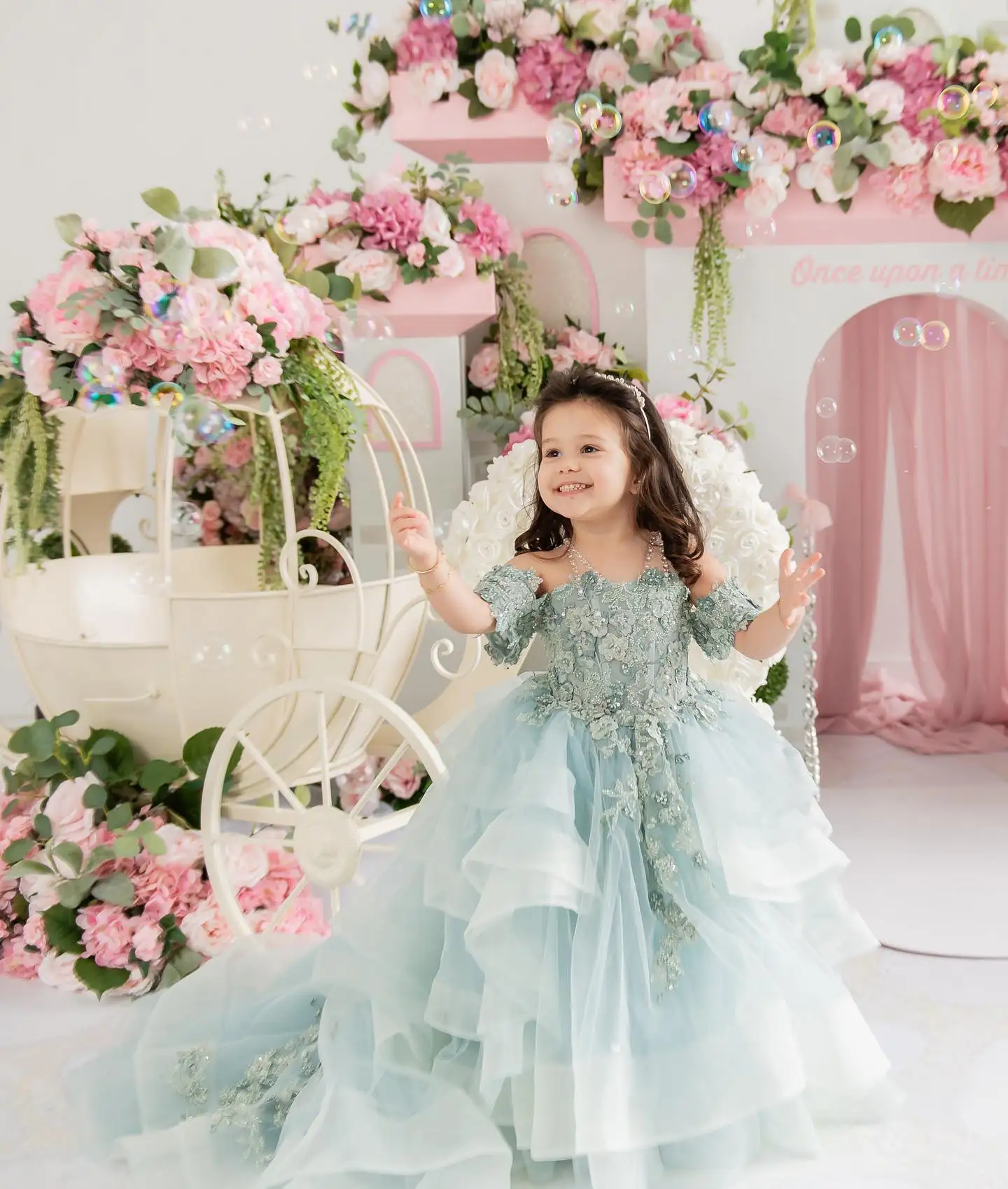Luxurious-Flower-Girl-Dresses-for-Wedding-Lace-Tiered-Ruched-Kids ...