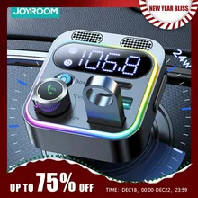Joyroom 차량용 블루투스 5.3 FM 송신기, 더 강한 듀얼 마이크, 딥 베이스 사운드, 48W PD 및 QC3.0 고속 차량용 충전기, 블루투스 어댑터