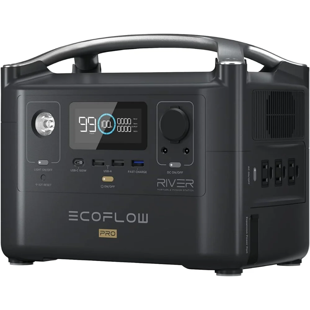 

Портативная электростанция EF ECOFLOW RIVER Pro, 720 Вт · ч, несколько устройств питания, зарядка 0-80% в течение 1 часа, для кемпинга, автофургона
