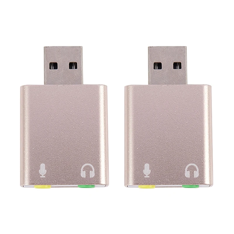 

2X USB-звуковая карта 7,1, внешняя USB-разъем 3,5 мм, адаптер для наушников, стерео аудио, микрофон, звуковая карта для ПК, компьютера, ноутбука