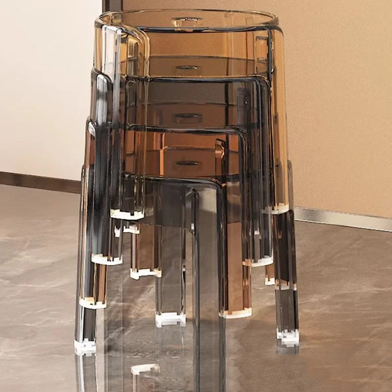 Transparent Dining Step Stool Nordic Plastic Low Modern Commode Minimalist Foot Stool Pedicure Mueble Bedroom Bathroom Furniture