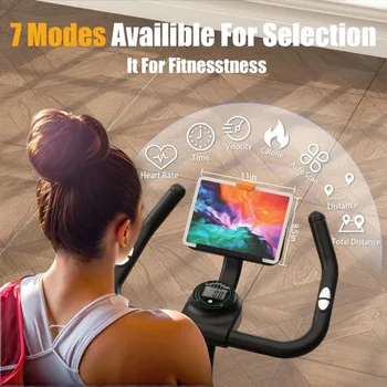 Exercise Bike Stationary Bikes for Home, Adjustable Resistance & Comfortable Seat Workout Bike, Quiet Indoor Cycling Bike with D 2