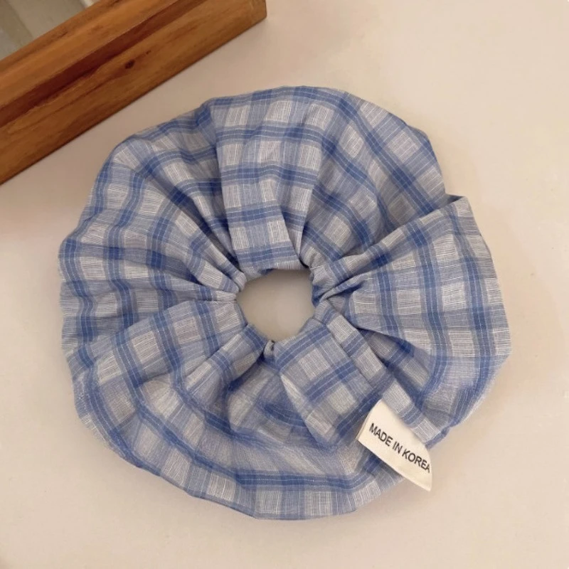 Versatile Blue Striped Floral Fabric Hair Accessory Set