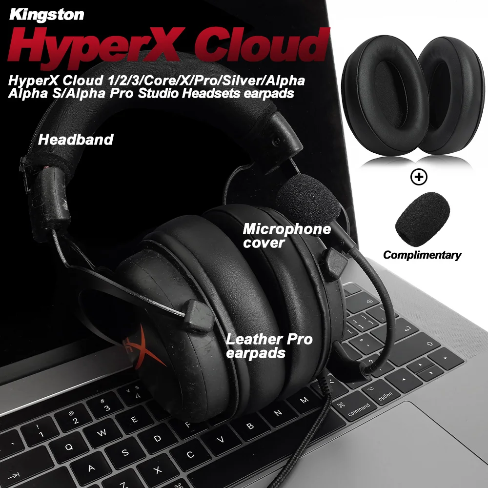 Replacement Foam Ear Pads for HyperX Cloud 123 Alpha, II,III,Stinger,Silver,Core,X,S,Pro Headphones memory foam Earpads Protein