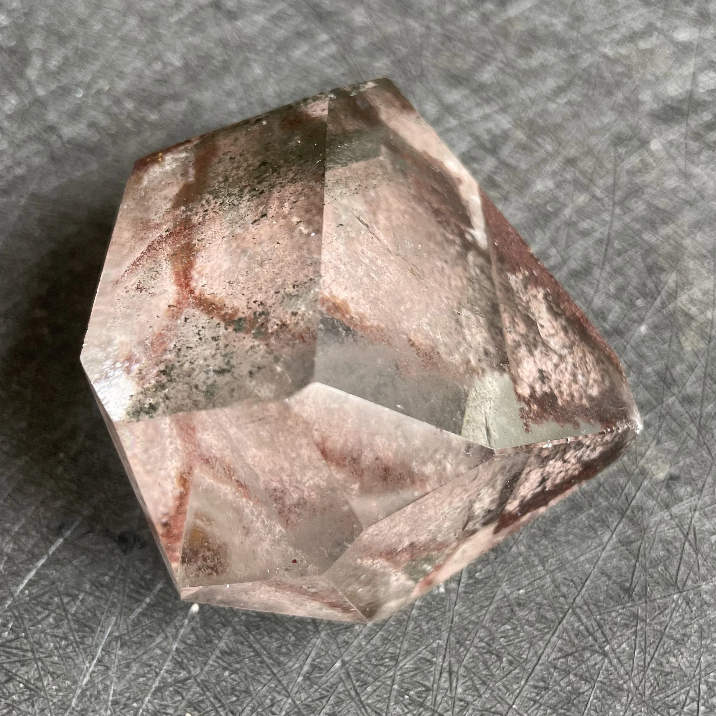 

129 г натуральный кристалл зеленый Phantom Украшение полированный кварц Восстанавливающий