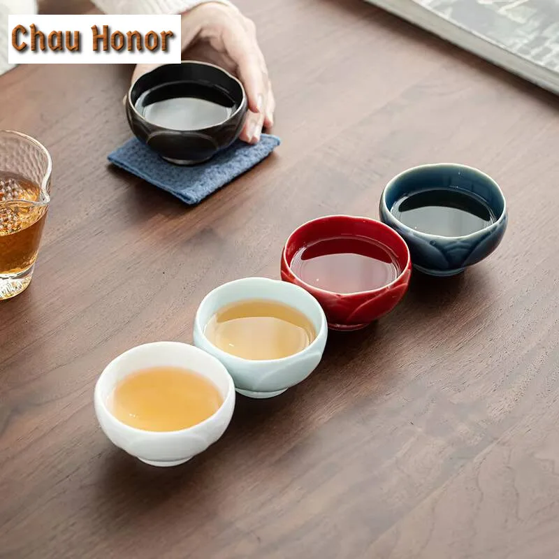 Japanese Style Five Color Tea Cup Ceramic Kung Fu Tea Cup Tea Bowl Large Home Master Cup Personal Single Cup 5 Cup Gift Box Set
