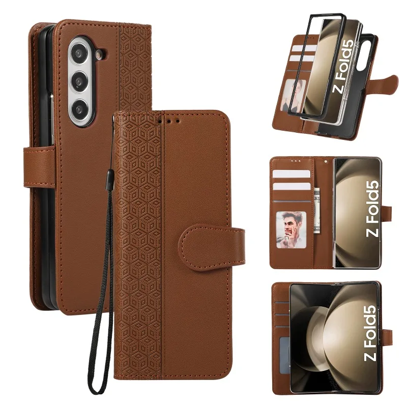 Leather Flip Wallet Phone Case with Card Holder - Protective Cover