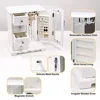 Solid Wood Jewelry Organizer Box with Mirror and Drawer Storage Elegant Butterfly Design Multi-functional Rings and Accessories 3