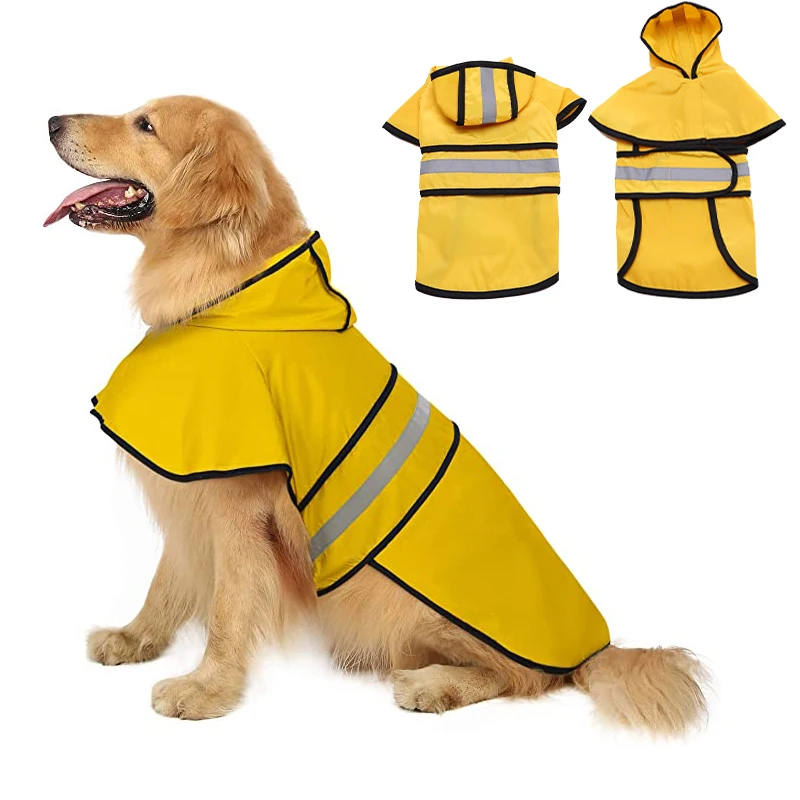 Large Dogs Raincoat Reflective Dog Raincape For Puppy Golden Retriever