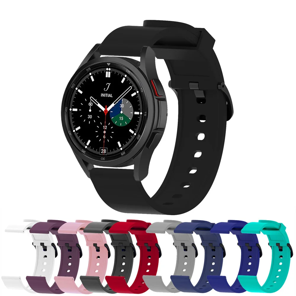 

20mm Silicone Bracelet Strap For Samsung Galaxy Watch 4 Classic 42mm 46mm/Watch 4 40mm 44mm Correa Smart Watchband Accessories