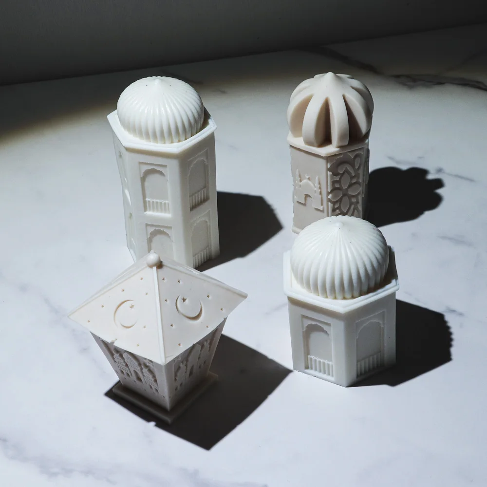 Eid al Fitr Castle Candle Silicone Mold Geometry Arabic Architecture Candle Mold DIY Gypsum Resin Tool Religious Decoration