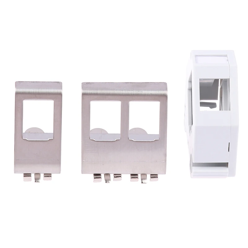 1 Port 2 Ports DIN Rail Keystone Adapter For 35mm DIN-Rail Electrical Distribution Box Metal Mounting Keystone Jack Holder